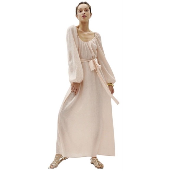 Reformation Milana Maxi Dress Womens Size 6 Blush Textured Gauze $248 NWT - Picture 2 of 16